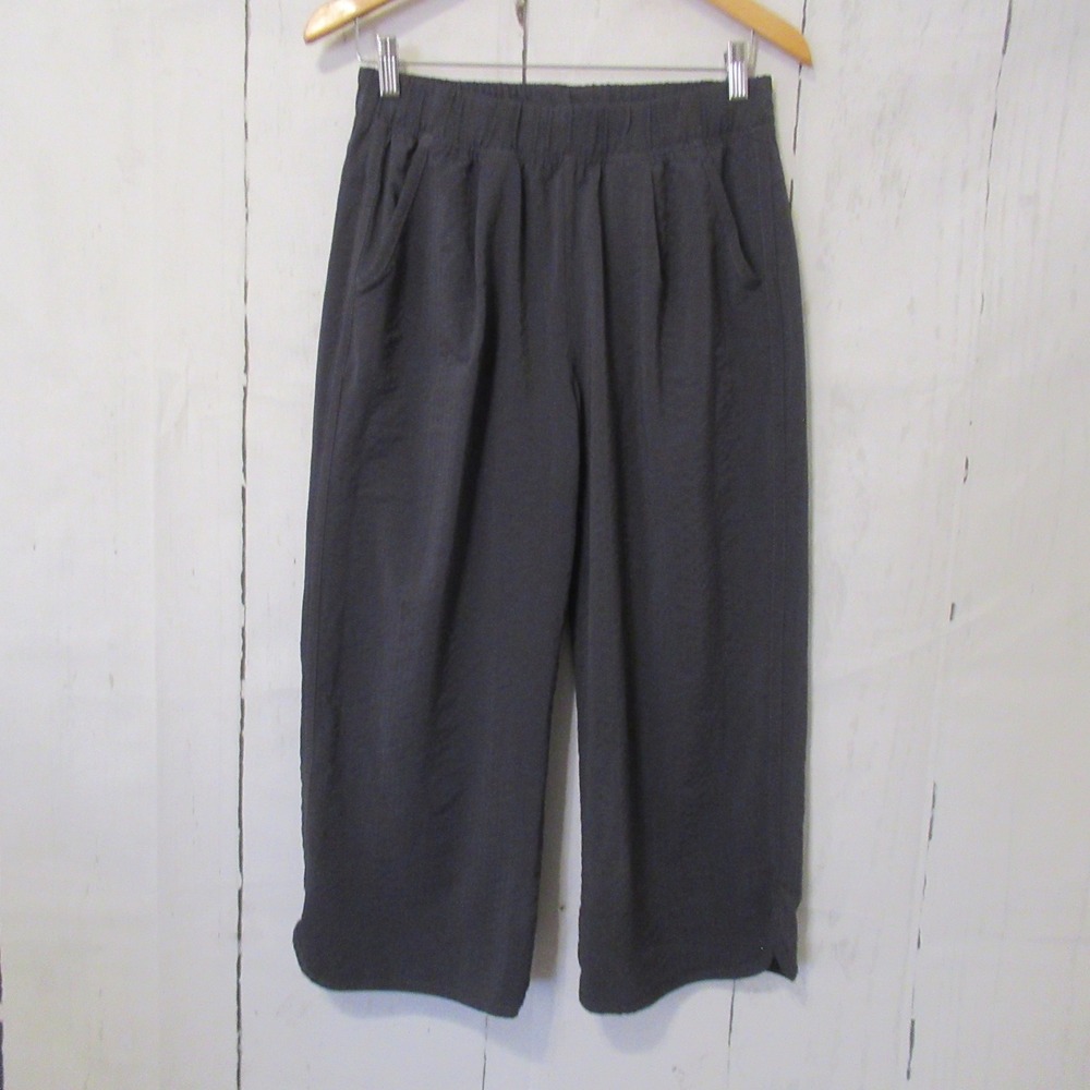 Title Nine Pants M Gray Slaycation Textured Wide Leg Pull On Golf Athleisure
